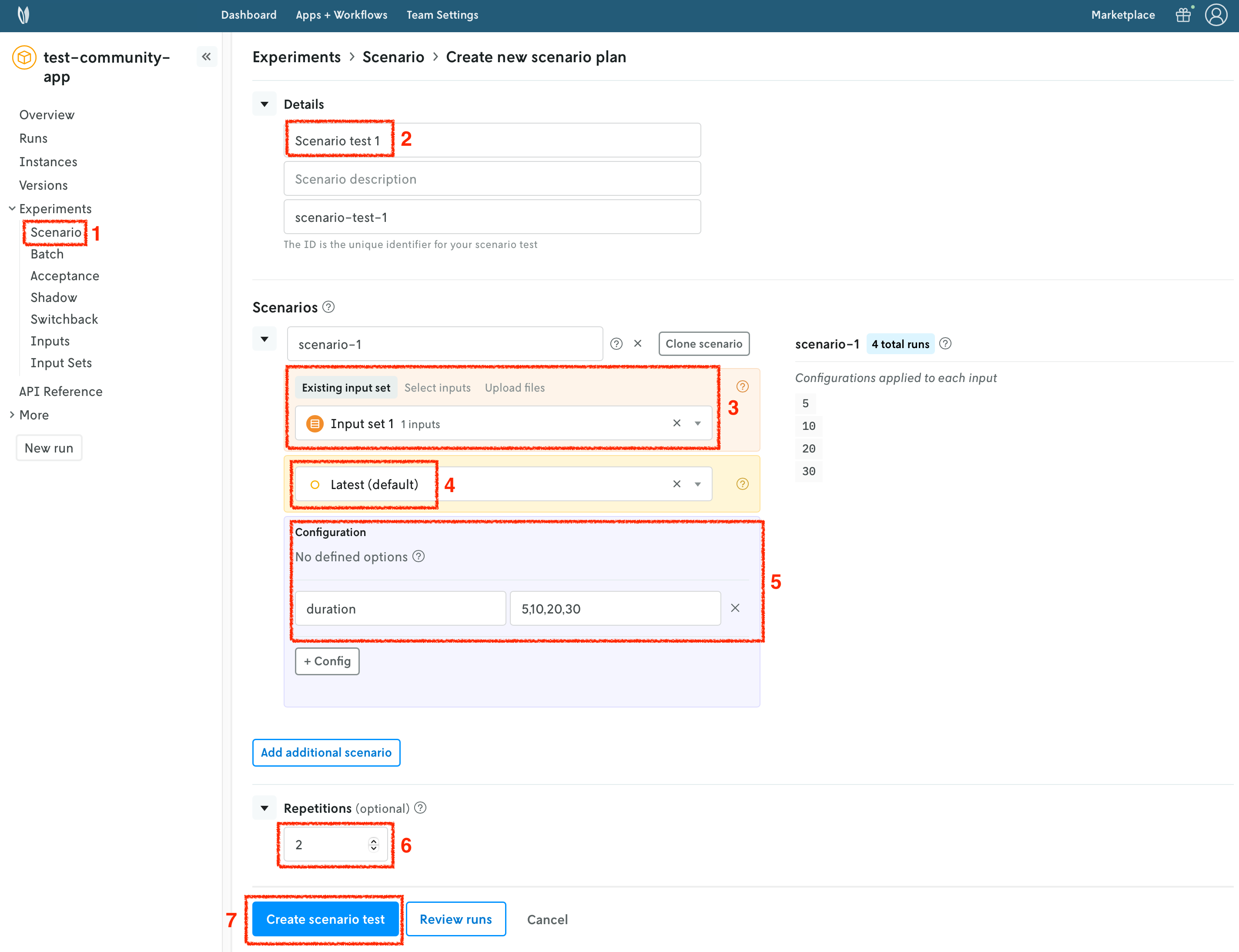 Scenario test Community Apps