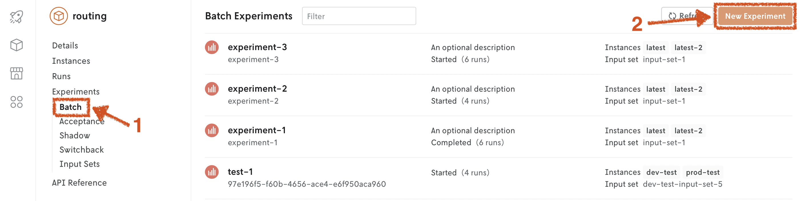 Batch experiments