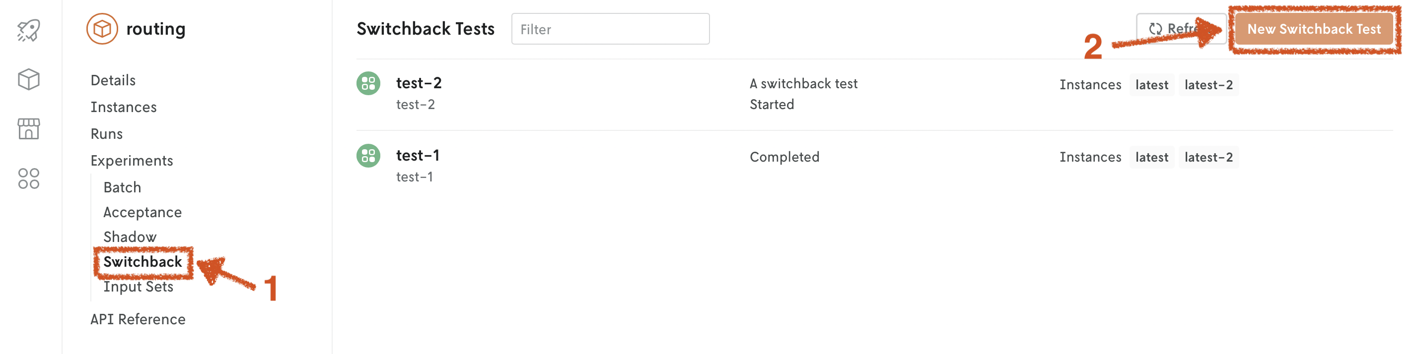 Switchback tests